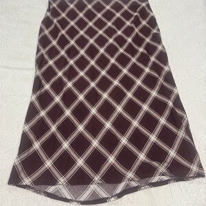 Torrid Brown and White Plaid Skirt